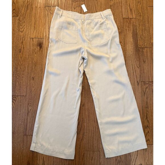 Talbots NWT khaki flowy wide leg tencel pant size 10 - Picture 8 of 11